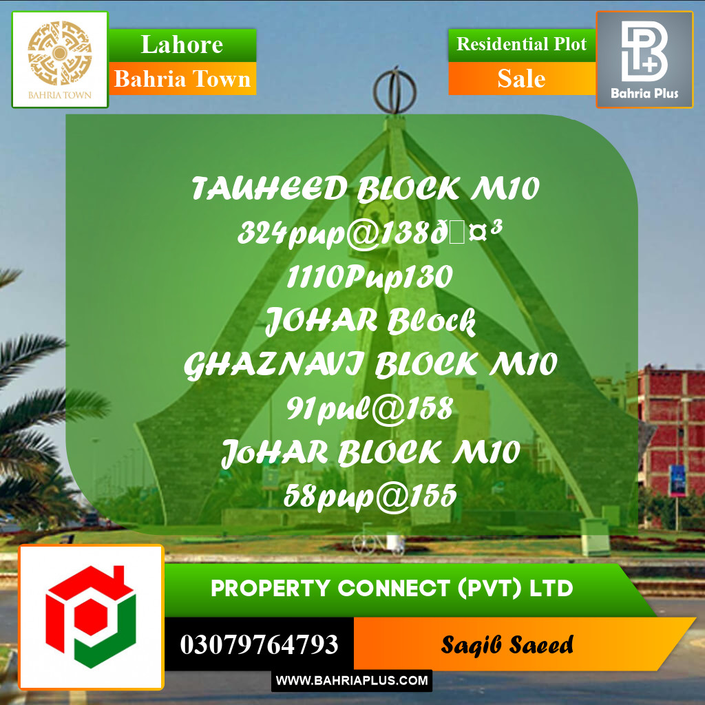 Residential Plot for Sale in Bahria Town, Lahore - (BP-237779)