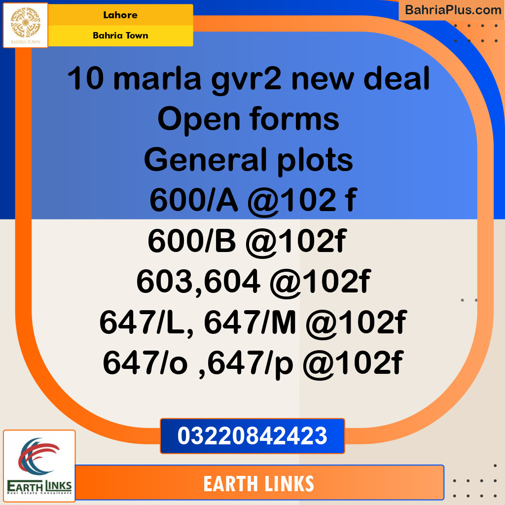 Residential Plot for Sale in Bahria Town, Lahore - (BP-237793)