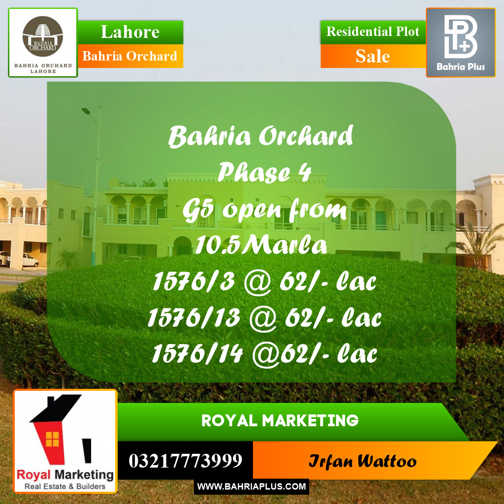 Residential Plot for Sale in Bahria Orchard, Lahore - (BP-237840)