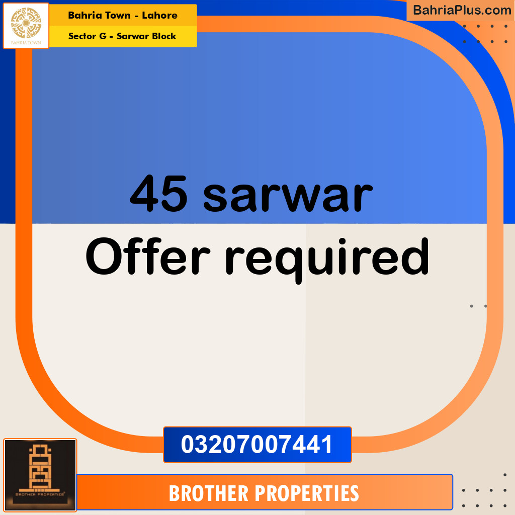 5 Marla Residential Plot for Sale in Sector G - Sarwar Block -  Bahria Town, Lahore - (BP-237904)