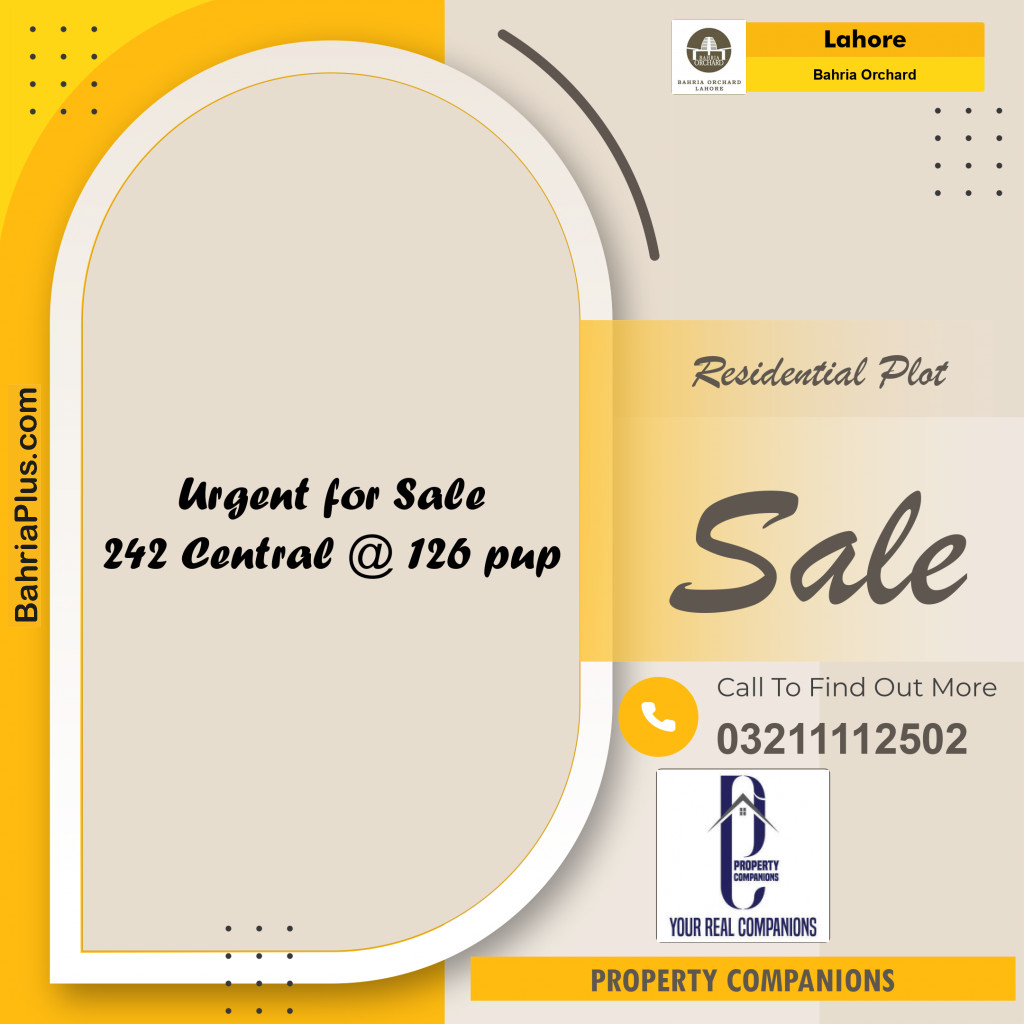 Residential Plot for Sale in Bahria Orchard, Lahore - (BP-237934)