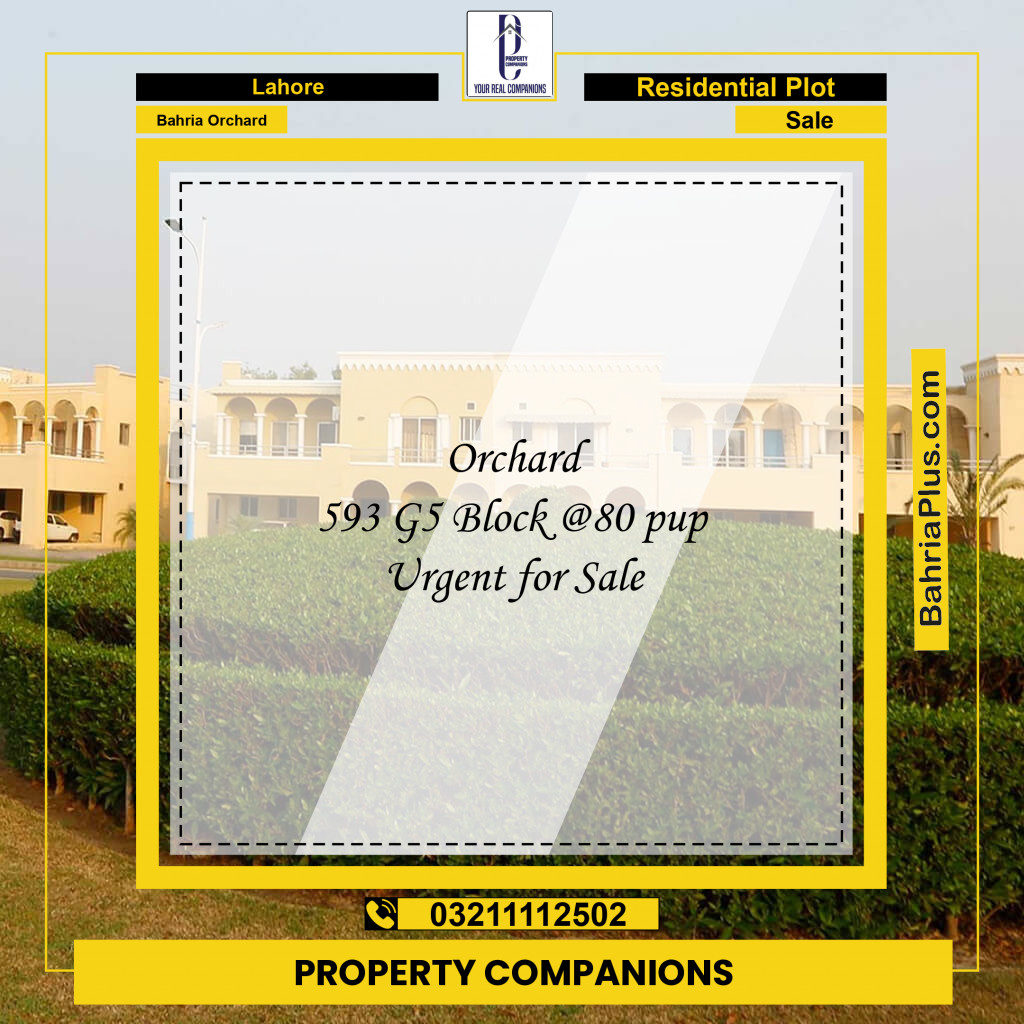 Residential Plot for Sale in Bahria Orchard, Lahore - (BP-237936)