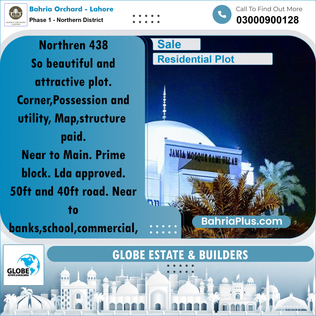 10 Marla Residential Plot for Sale in Phase 1 - Northern District -  Bahria Orchard, Lahore - (BP-238065)