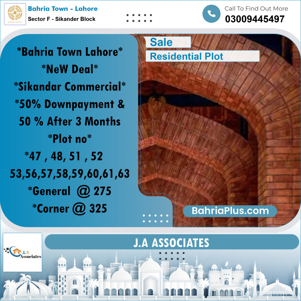 5 Marla Residential Plot for Sale in Sector F - Sikander Block -  Bahria Town, Lahore - (BP-238077)