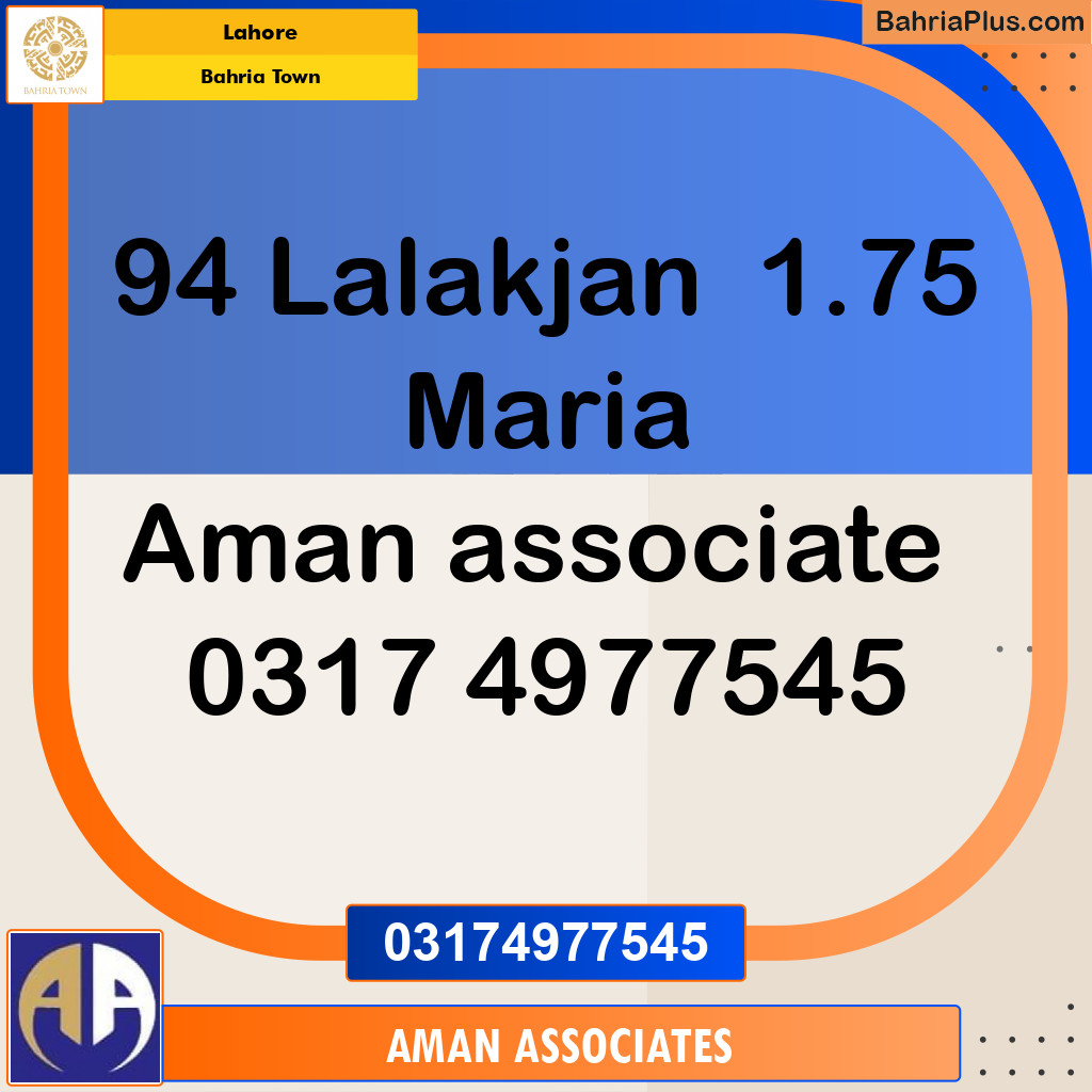 Residential Plot for Sale in Bahria Town, Lahore - (BP-238106)