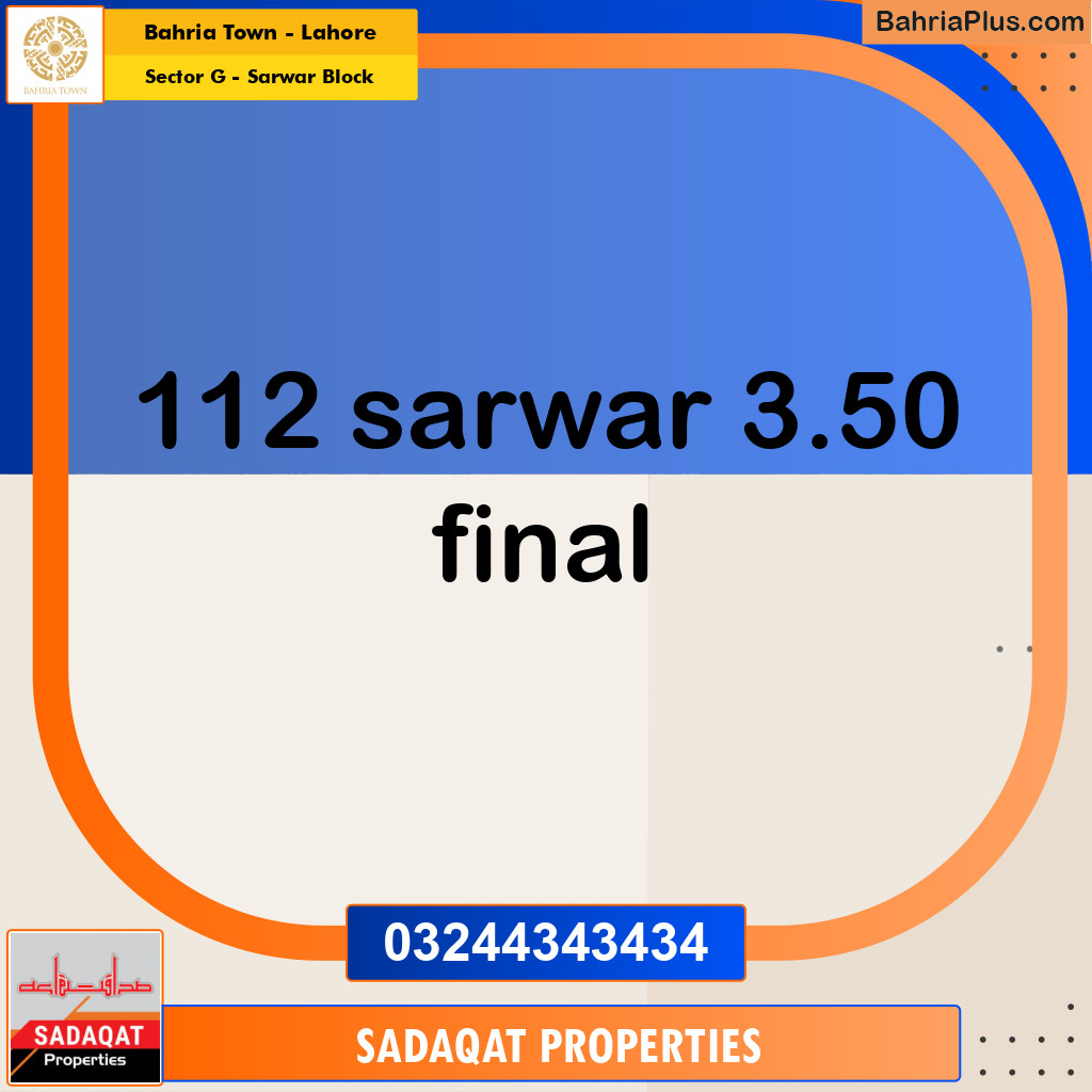 5 Marla Residential Plot for Sale in Sector G - Sarwar Block -  Bahria Town, Lahore - (BP-238220)