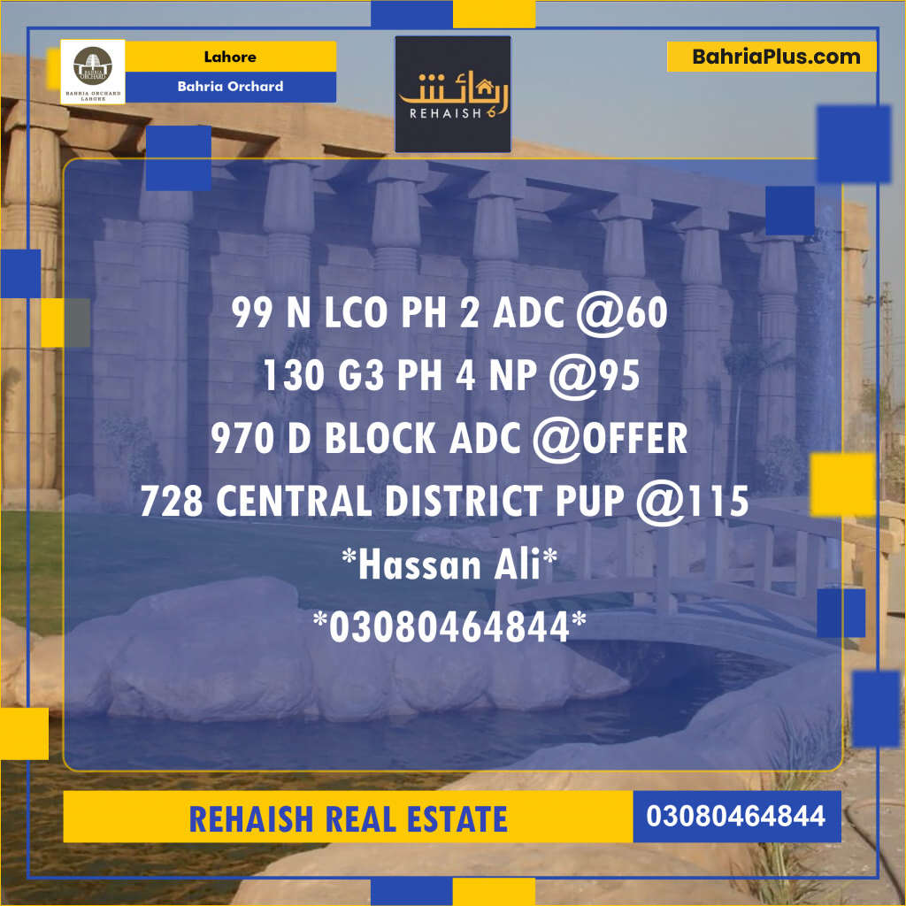 Residential Plot for Sale in Bahria Orchard, Lahore - (BP-238237)