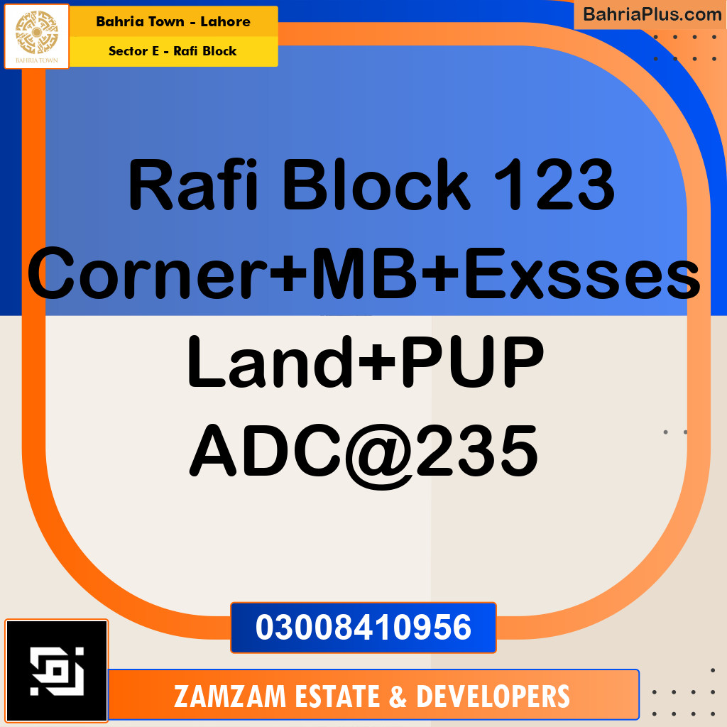 13.52 Marla Residential Plot for Sale in Sector E - Rafi Block -  Bahria Town, Lahore - (BP-238251)