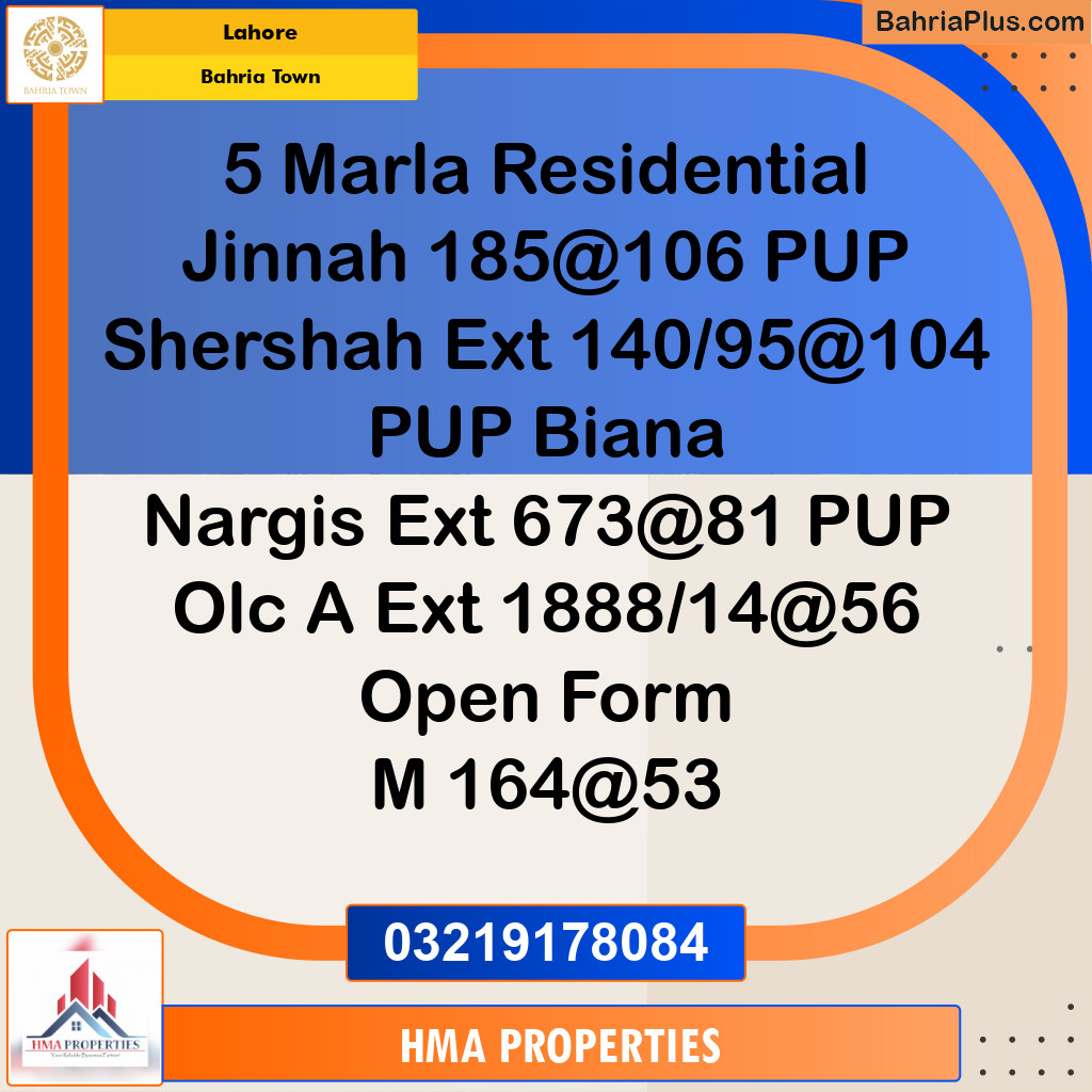 5 Marla Residential Plot for Sale in Bahria Town, Lahore - (BP-238296)