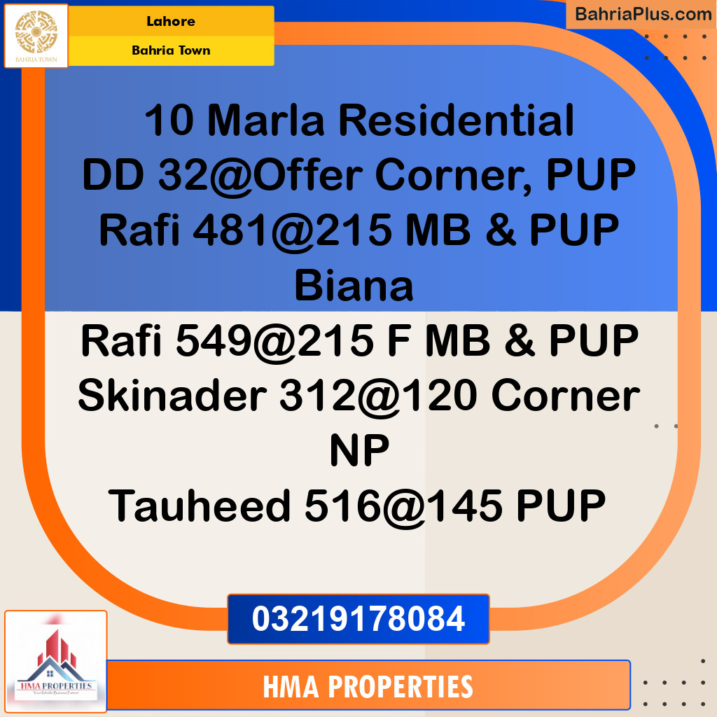 10 Marla Residential Plot for Sale in Bahria Town, Lahore - (BP-238298)