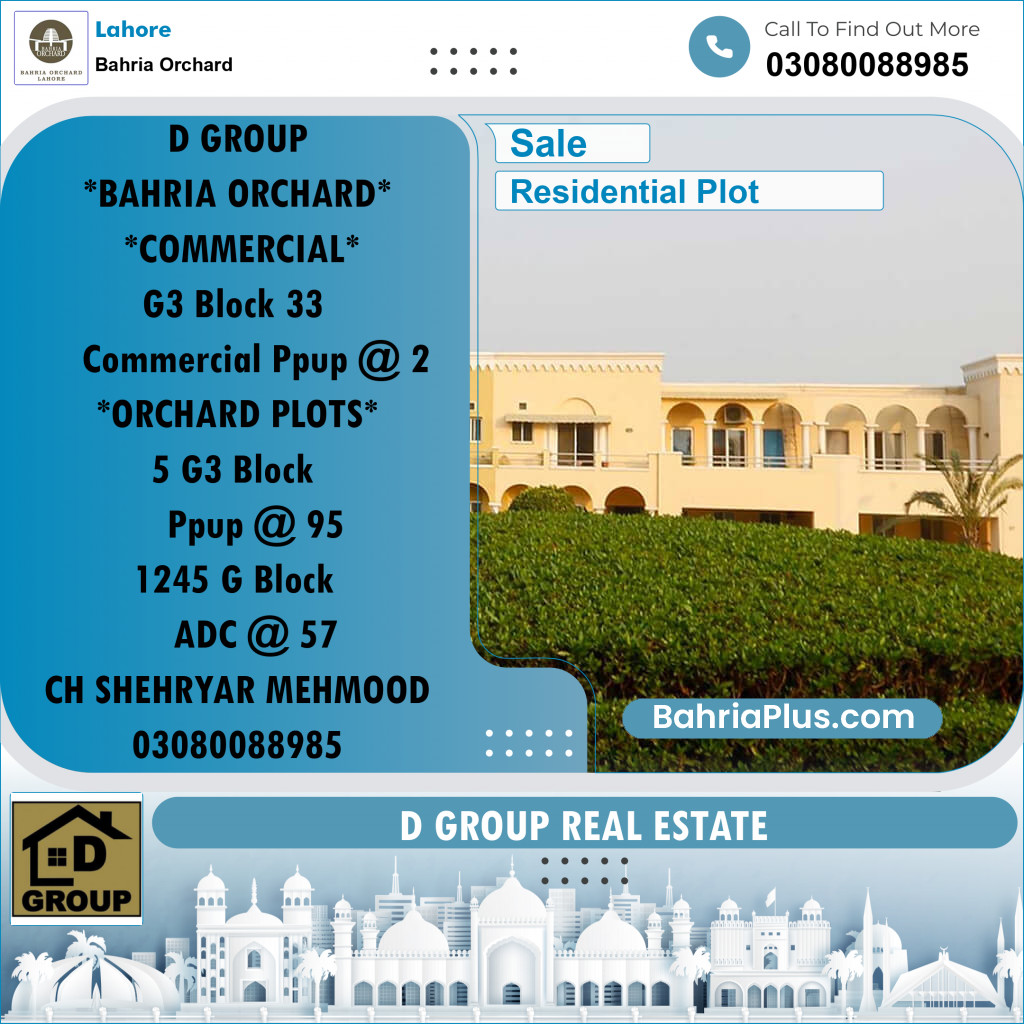 Residential Plot for Sale in Bahria Orchard, Lahore - (BP-238312)