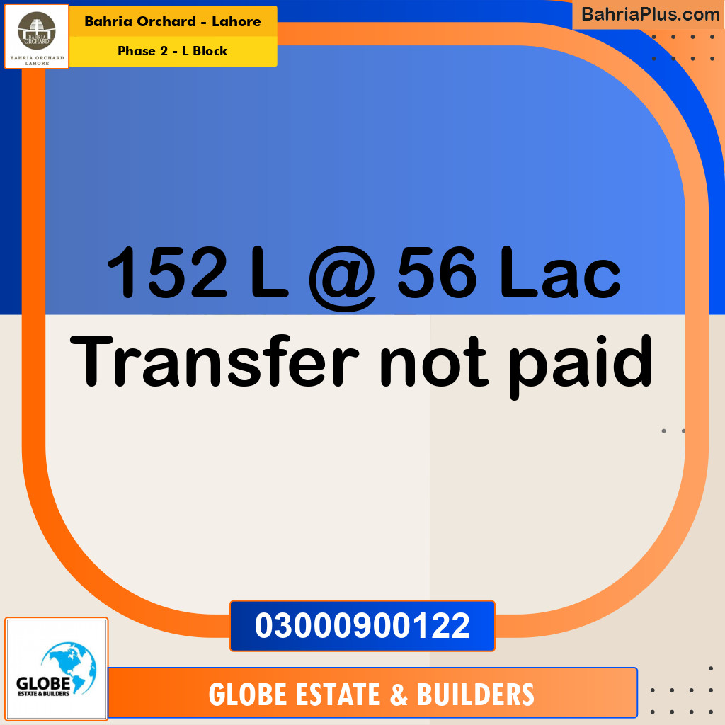 5 Marla Residential Plot for Sale in Phase 2 - L Block -  Bahria Orchard, Lahore - (BP-238321)