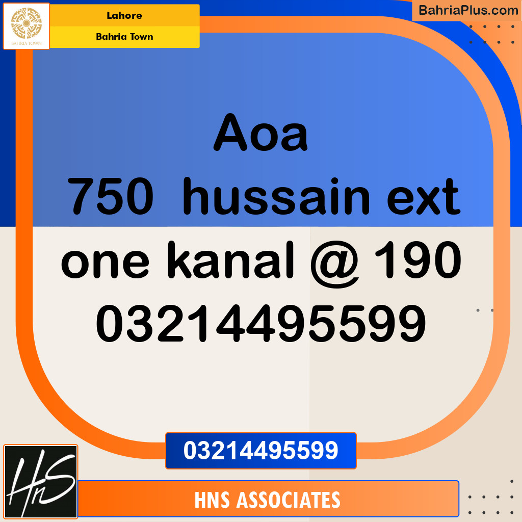 Residential Plot for Sale in Bahria Town, Lahore - (BP-238333)