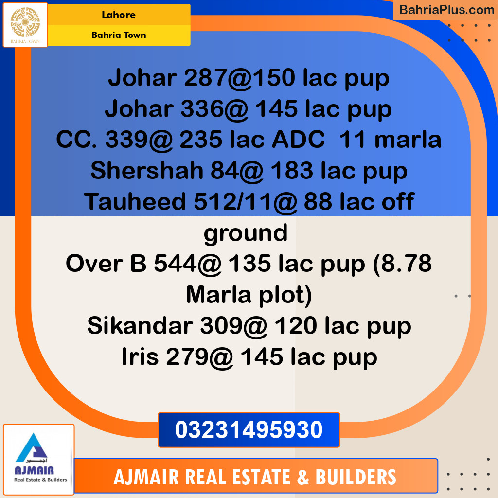 Residential Plot for Sale in Bahria Town, Lahore - (BP-238378)