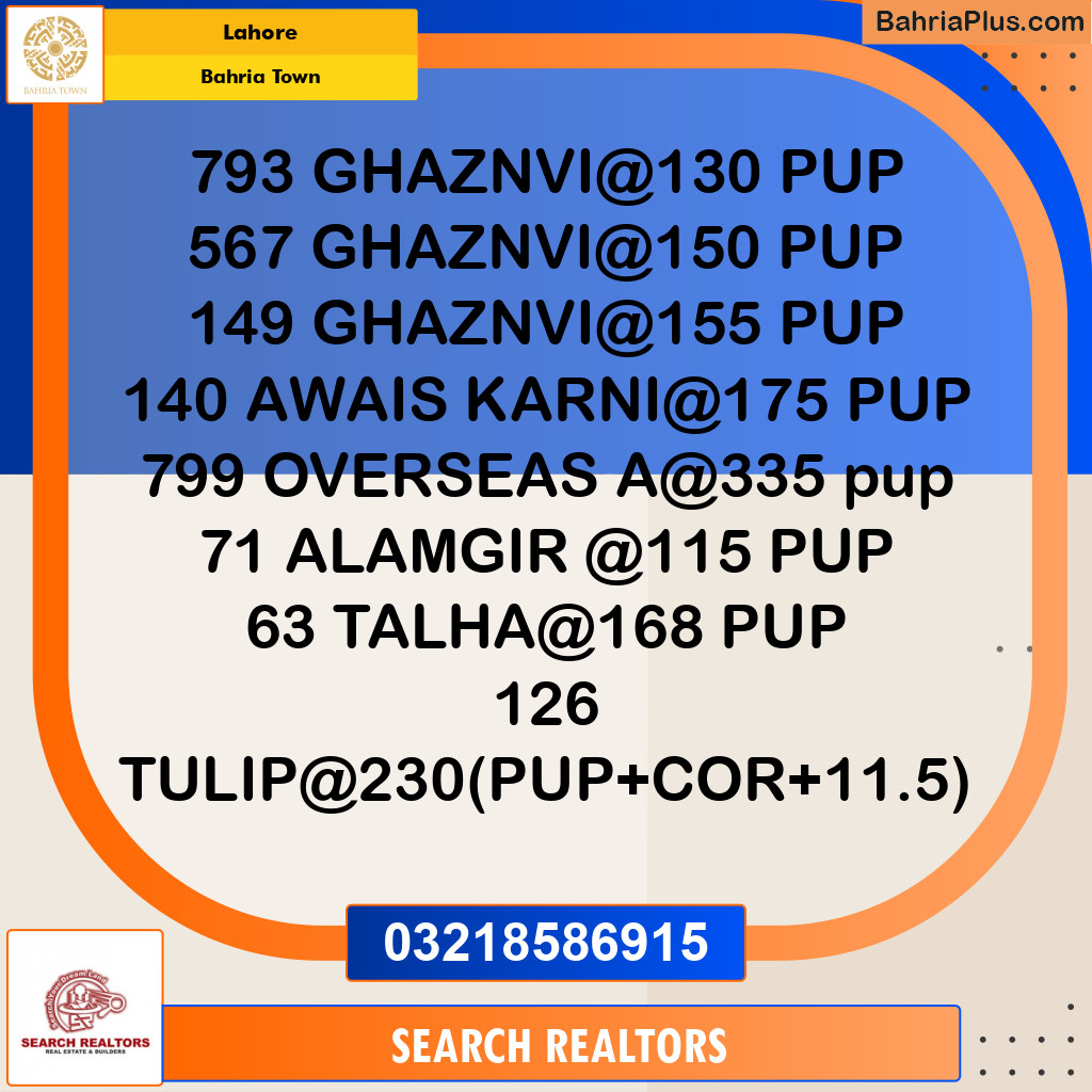 Residential Plot for Sale in Bahria Town, Lahore - (BP-238389)