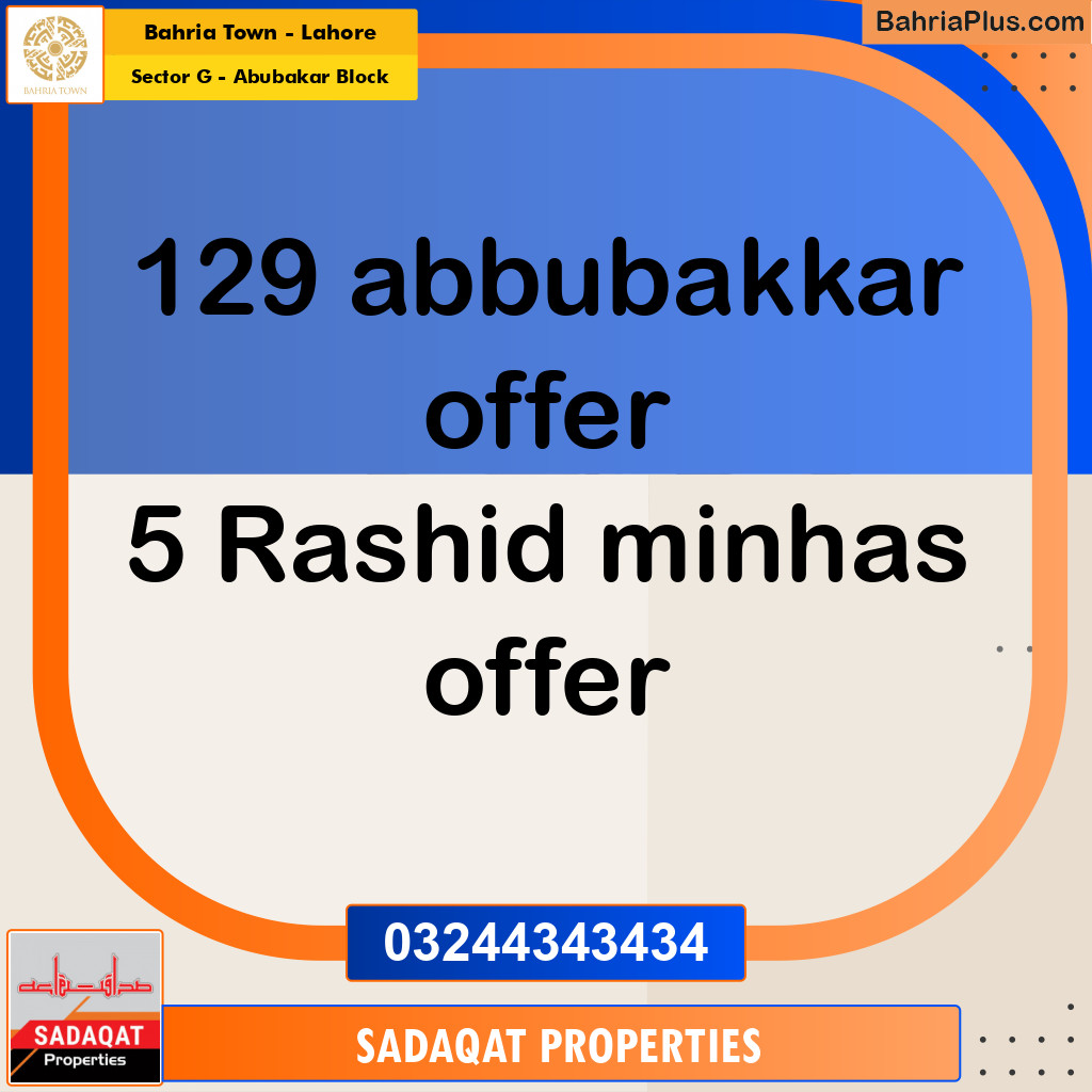 10 Marla Residential Plot for Sale in Sector G - Abubakar Block -  Bahria Town, Lahore - (BP-238425)