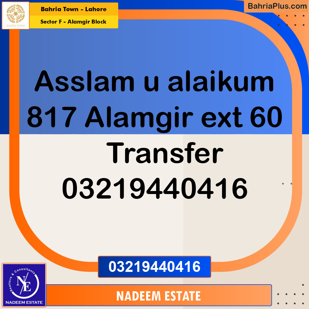 Residential Plot for Sale in Sector F - Alamgir Block -  Bahria Town, Lahore - (BP-238478)