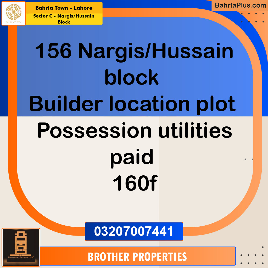10 Marla Residential Plot for Sale in Sector C - Nargis/Hussain Block -  Bahria Town, Lahore - (BP-238517)