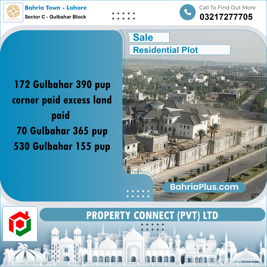 Residential Plot for Sale in Sector C - Gulbahar Block -  Bahria Town, Lahore - (BP-238551)