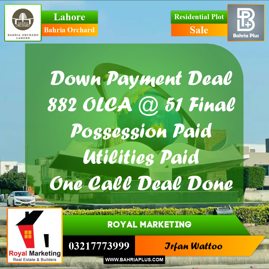 Residential Plot for Sale in Bahria Orchard, Lahore - (BP-238649)