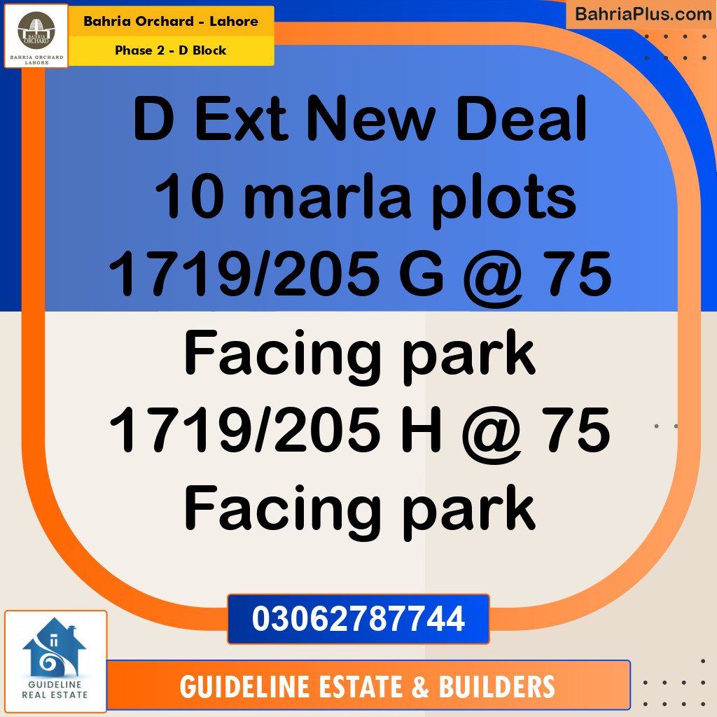 10 Marla Residential Plot for Sale in Phase 2 - D Block -  Bahria Orchard, Lahore - (BP-238664)