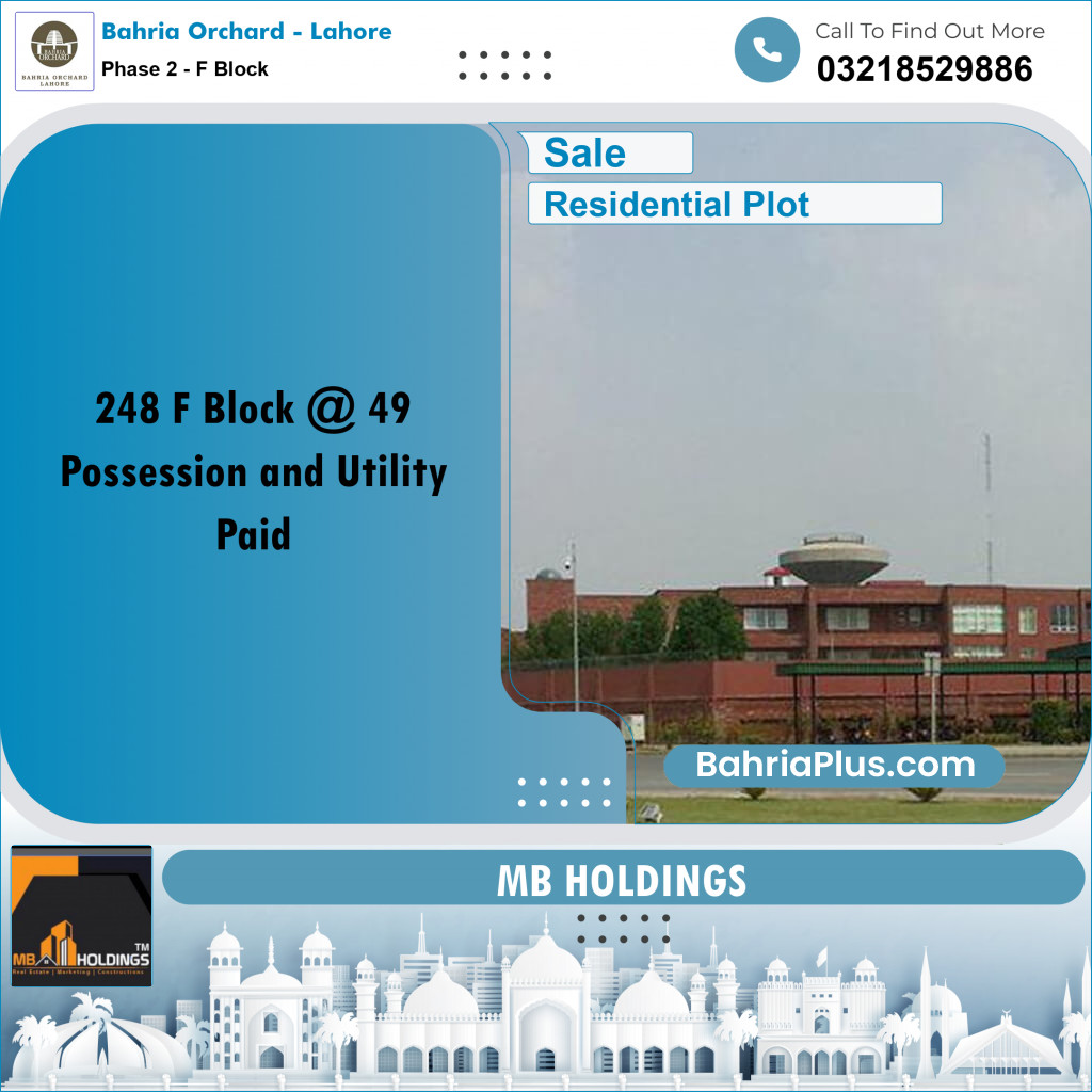 5 Marla Residential Plot for Sale in Phase 2 - F Block -  Bahria Orchard, Lahore - (BP-238667)