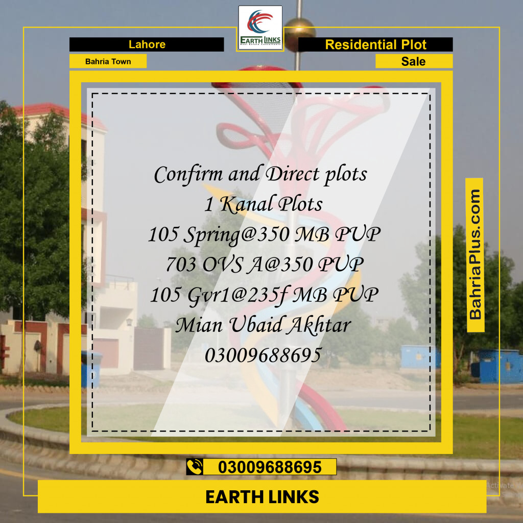 Residential Plot for Sale in Bahria Town, Lahore - (BP-238702)