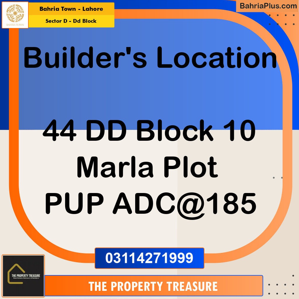 10 Marla Residential Plot for Sale in Sector D - DD Block -  Bahria Town, Lahore - (BP-238705)