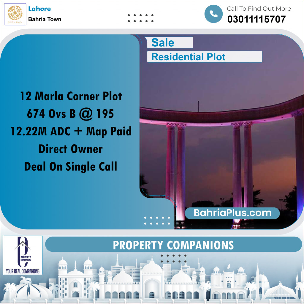 Residential Plot for Sale in Bahria Town, Lahore - (BP-238771)