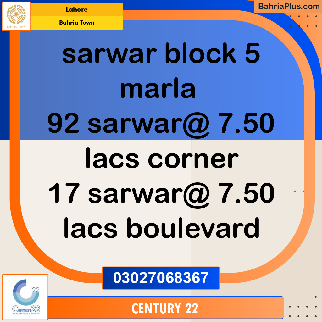 Residential Plot for Sale in Bahria Town, Lahore - (BP-238821)