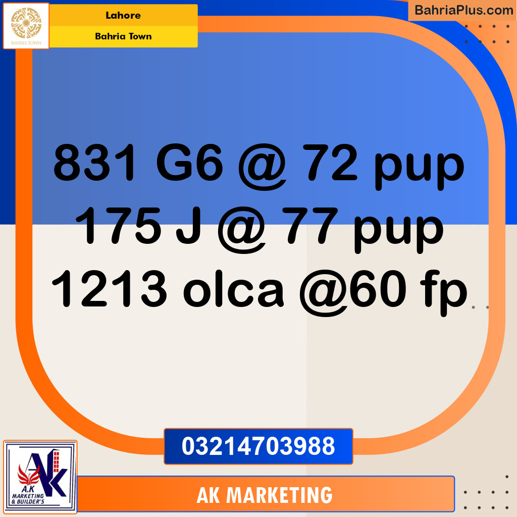 Residential Plot for Sale in Bahria Town, Lahore - (BP-238862)