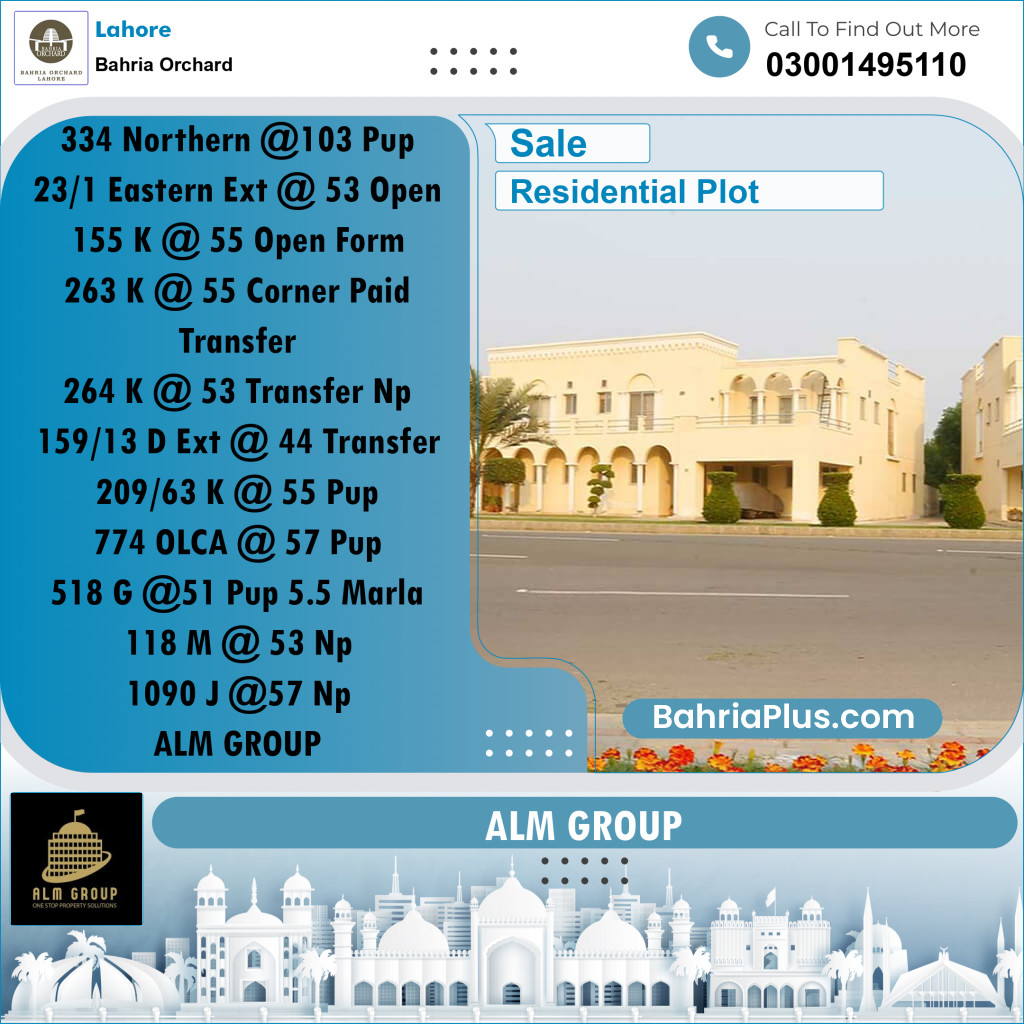 Residential Plot for Sale in Bahria Orchard, Lahore - (BP-238866)