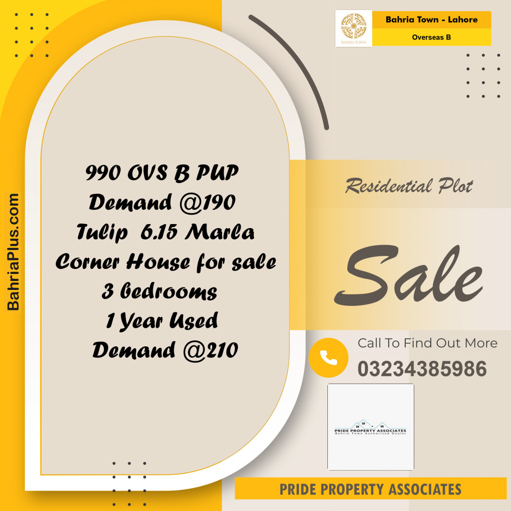 10 Marla Residential Plot for Sale in Overseas B -  Bahria Town, Lahore - (BP-238883)