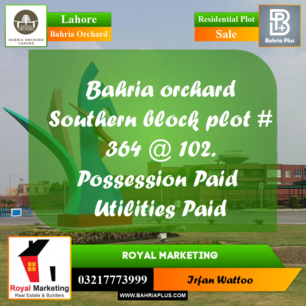 Residential Plot for Sale in Bahria Orchard, Lahore - (BP-238932)