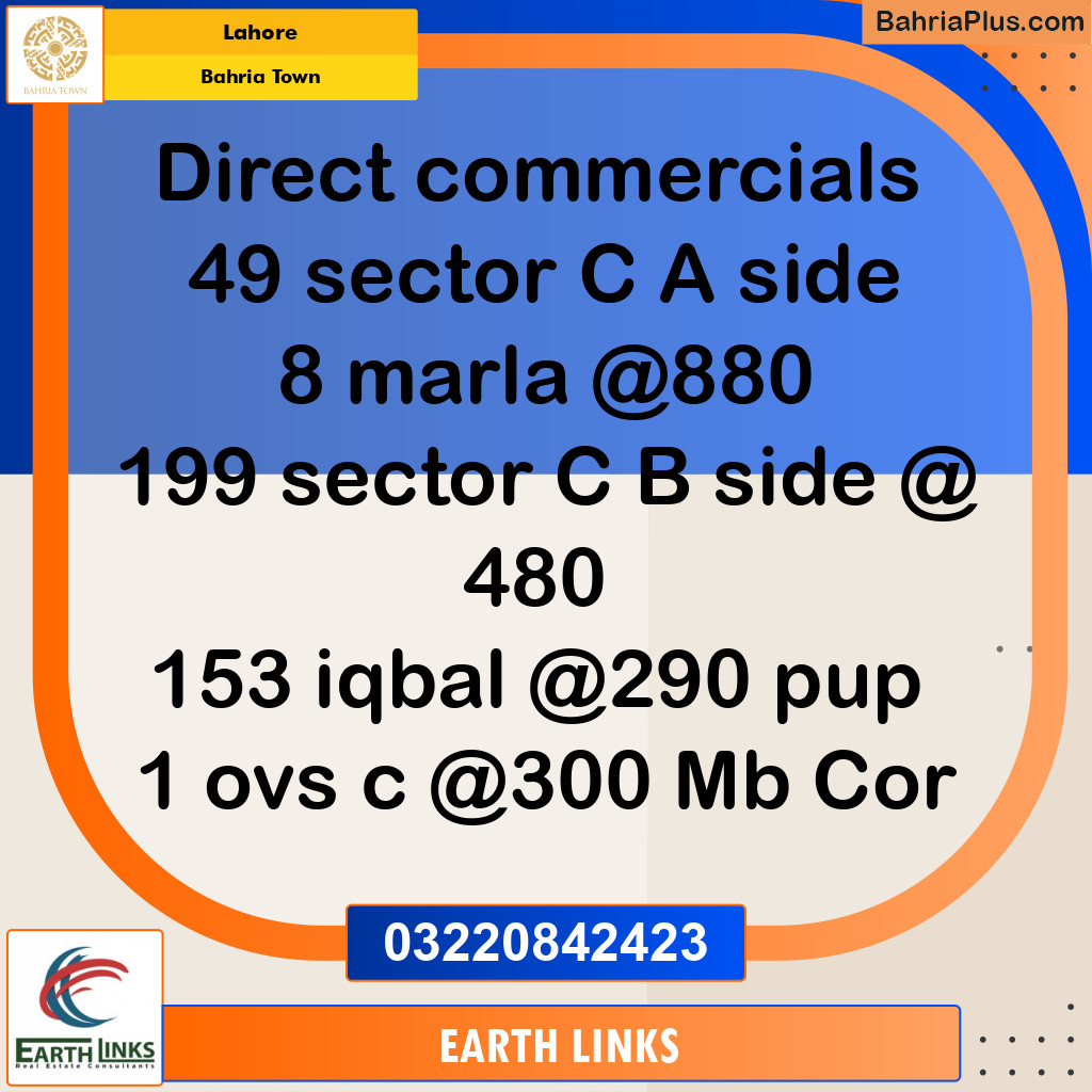 Commercial Plot for Sale in Bahria Town, Lahore - (BP-238962)