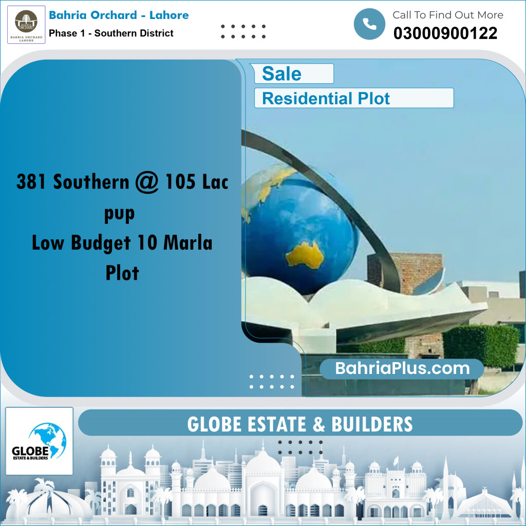 10 Marla Residential Plot for Sale in Phase 1 - Southern District -  Bahria Orchard, Lahore - (BP-239032)