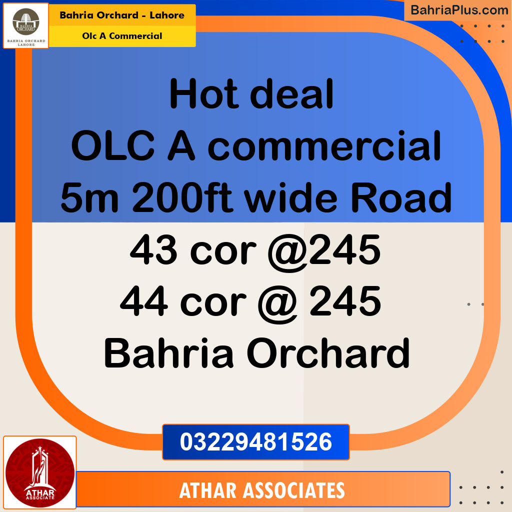 5 Marla Commercial Plot for Sale in OLC A Commercial -  Bahria Orchard, Lahore - (BP-239163)