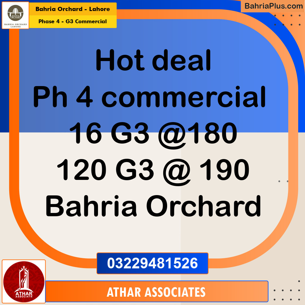 5 Marla Commercial Plot for Sale in Phase 4 - G3 Commercial -  Bahria Orchard, Lahore - (BP-239164)