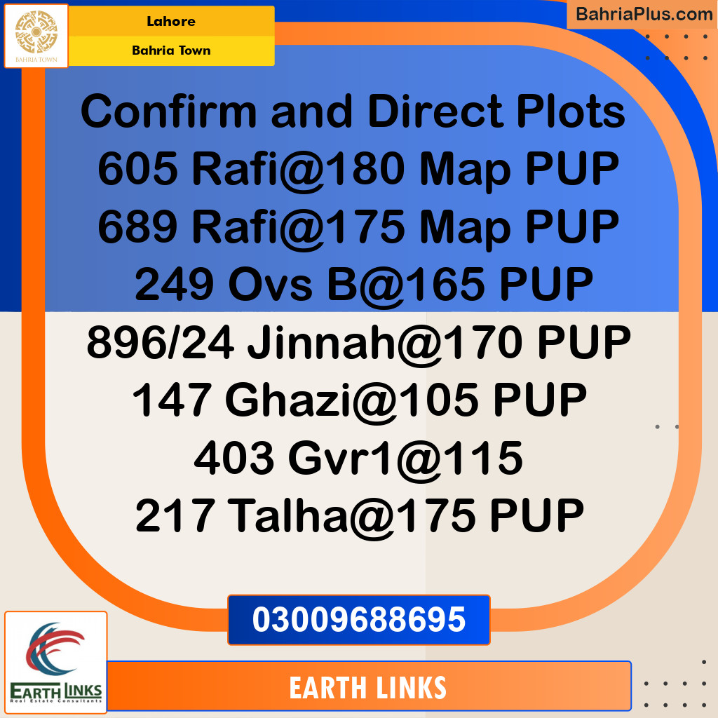 Residential Plot for Sale in Bahria Town, Lahore - (BP-239232)