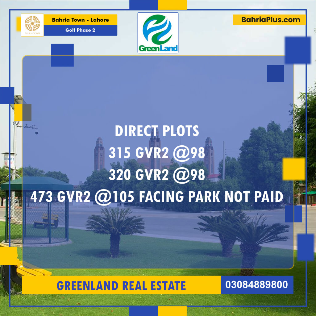 10 Marla Residential Plot for Sale in Golf Phase 2 -  Bahria Town, Lahore - (BP-239279)