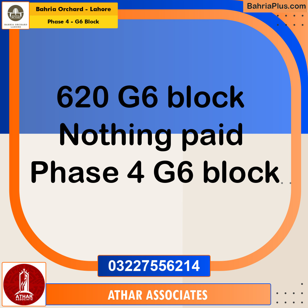 10 Marla Residential Plot for Sale in Phase 4 - G6 Block -  Bahria Orchard, Lahore - (BP-239338)