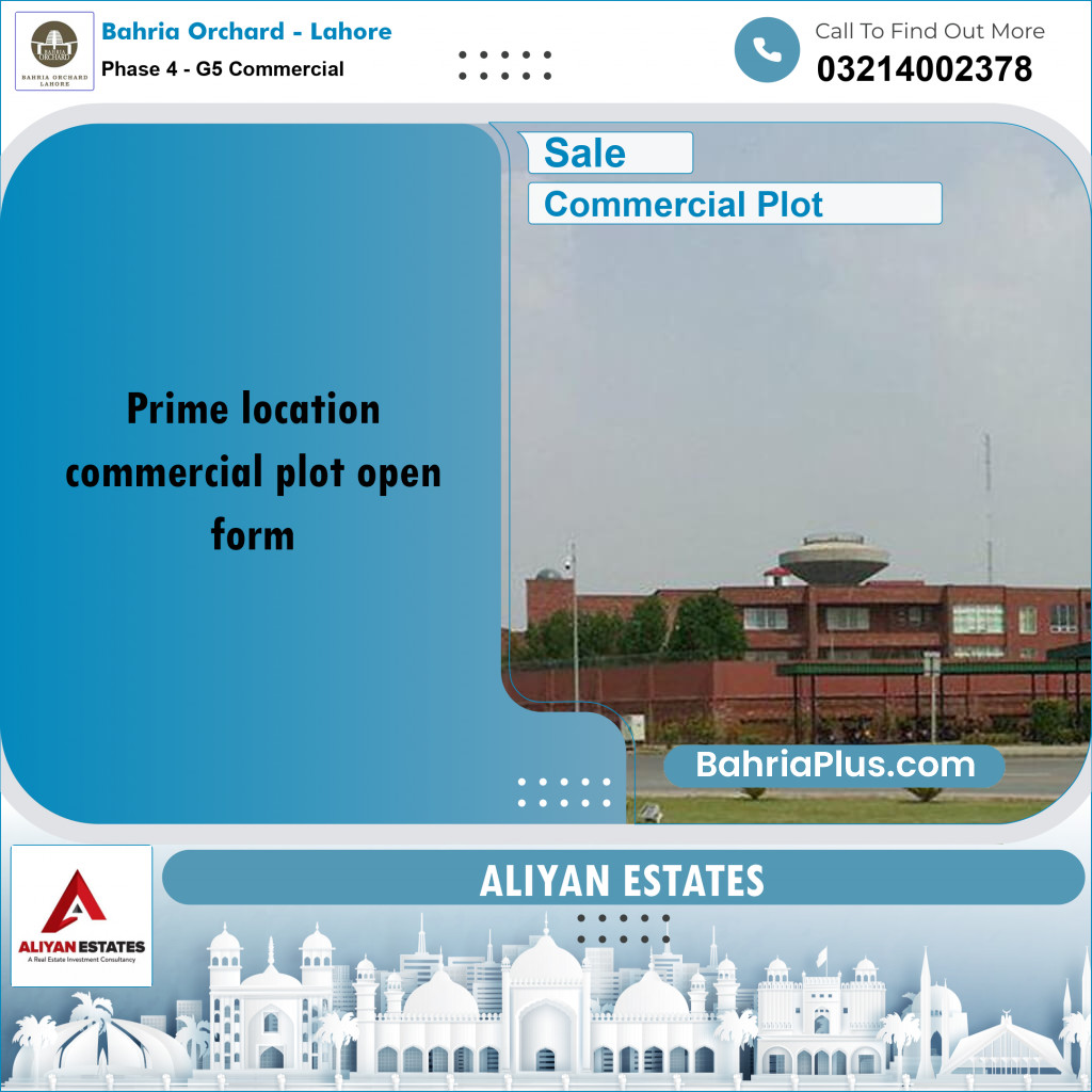 5 Marla Commercial Plot for Sale in Phase 4 - G5 Commercial -  Bahria Orchard, Lahore - (BP-239357)