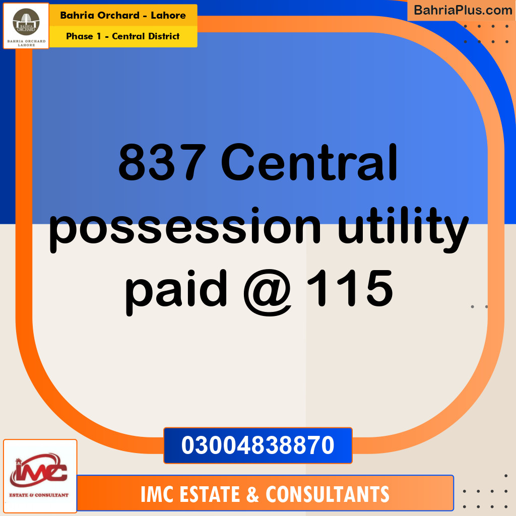 Residential Plot for Sale in Phase 1 - Central District -  Bahria Orchard, Lahore - (BP-239442)