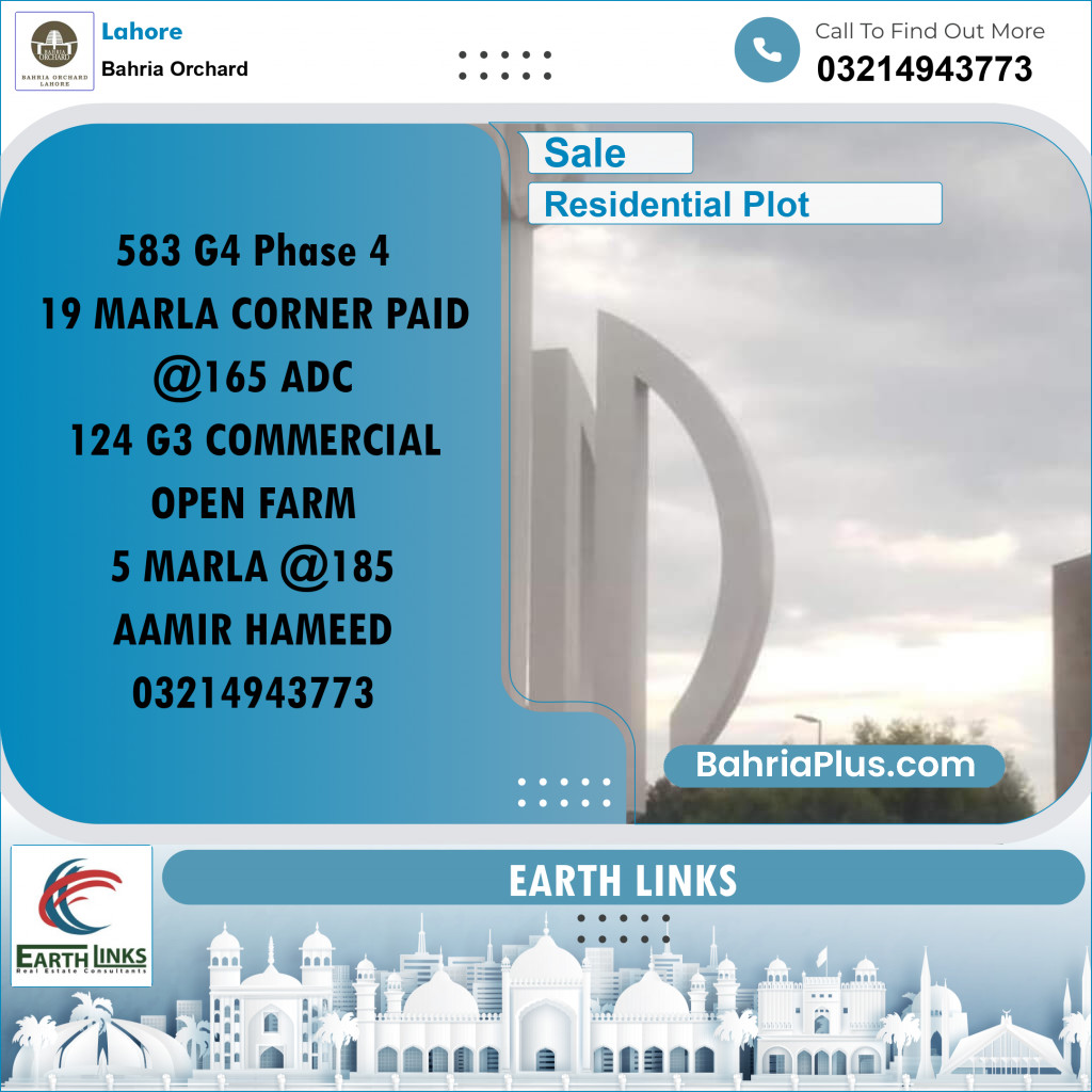 Residential Plot for Sale in Bahria Orchard, Lahore - (BP-239450)