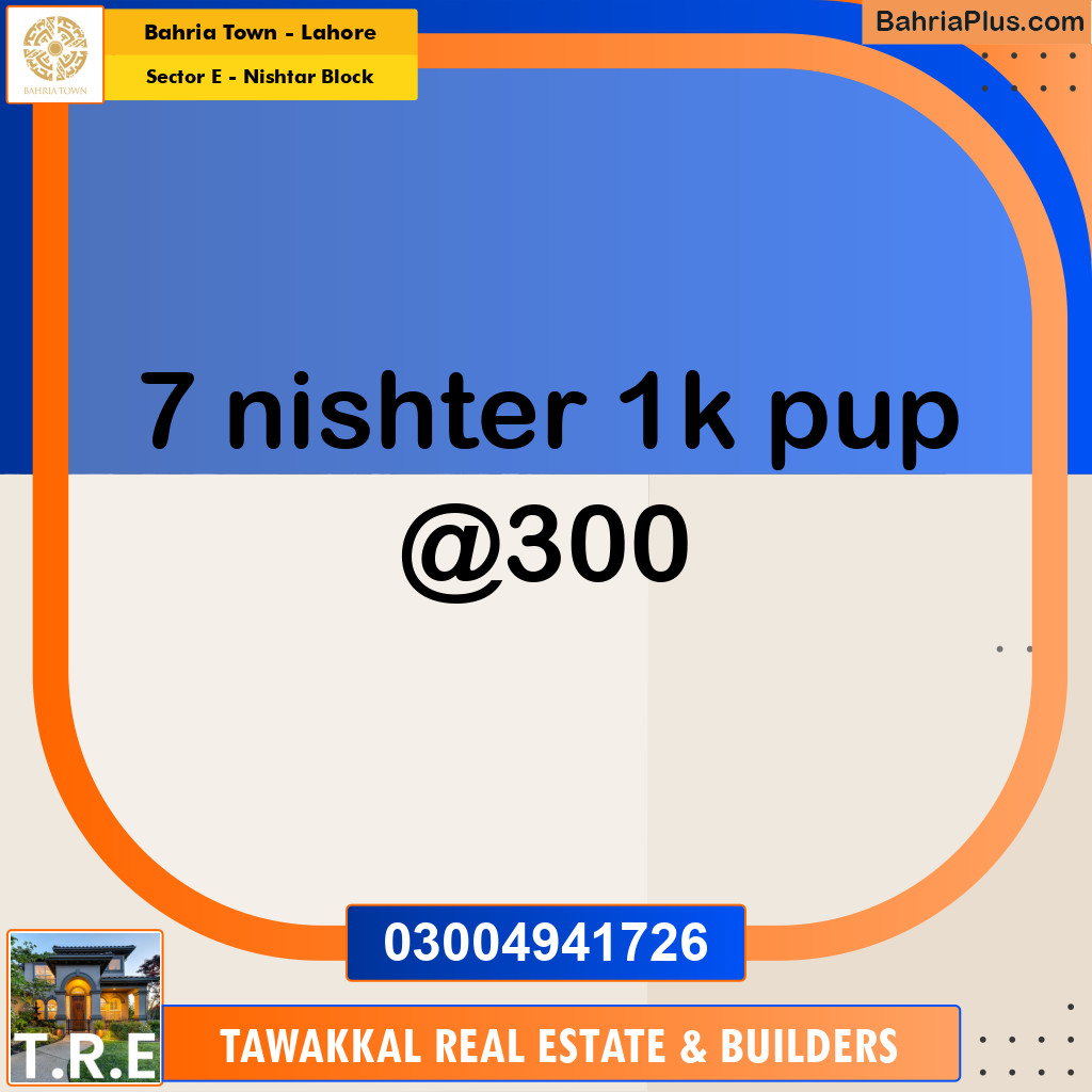 1 Kanal Residential Plot for Sale in Sector E - Nishtar Block -  Bahria Town, Lahore - (BP-239462)