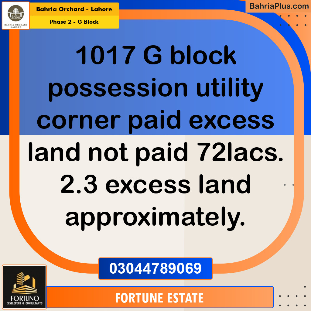 8 Marla Residential Plot for Sale in Phase 2 - G Block -  Bahria Orchard, Lahore - (BP-239512)