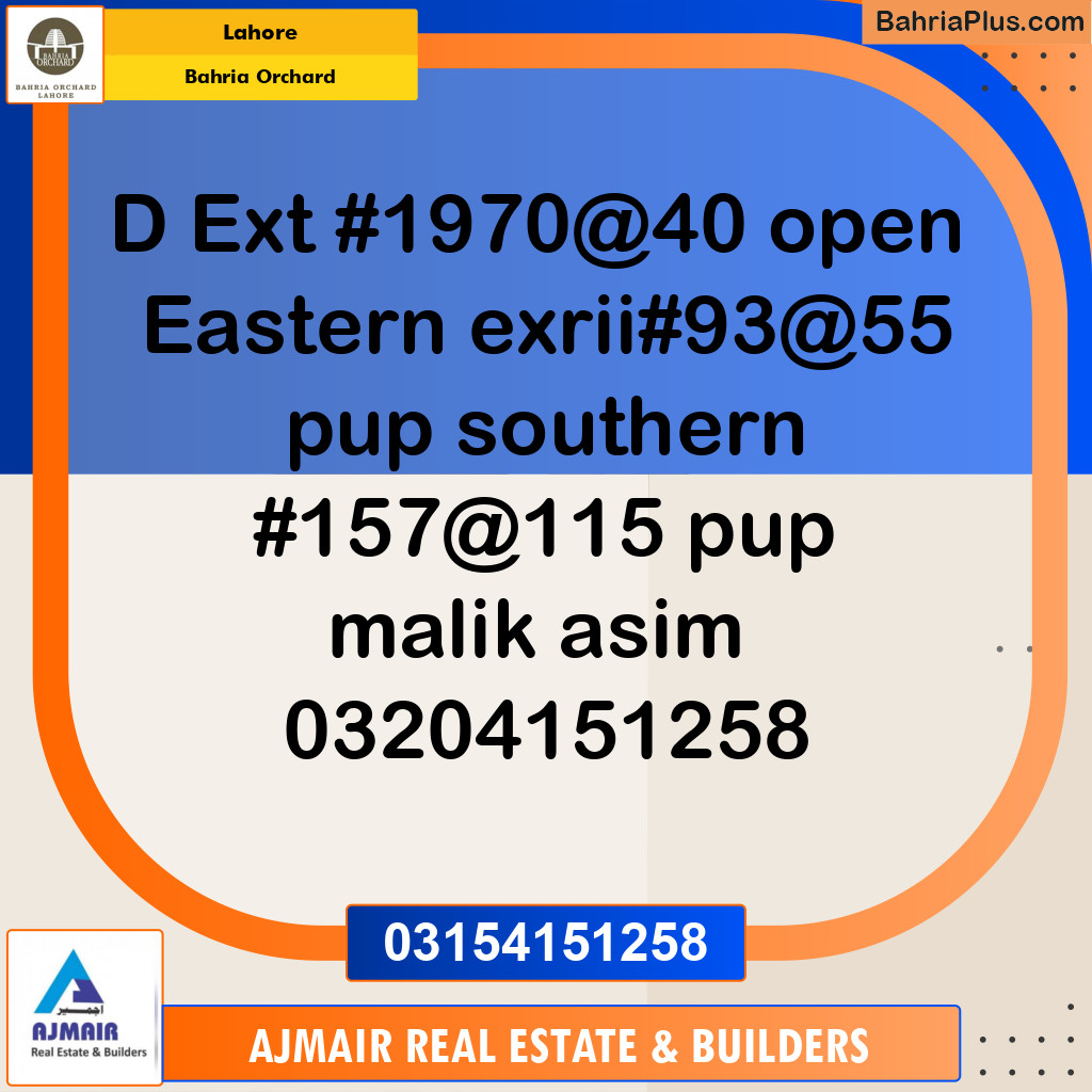 Residential Plot for Sale in Bahria Orchard, Lahore - (BP-239643)