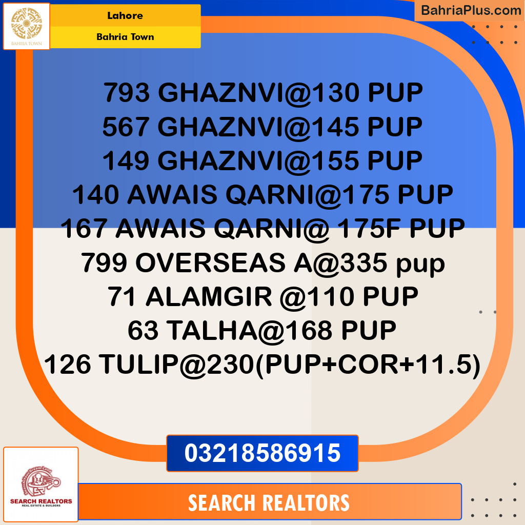 Residential Plot for Sale in Bahria Town, Lahore - (BP-239767)