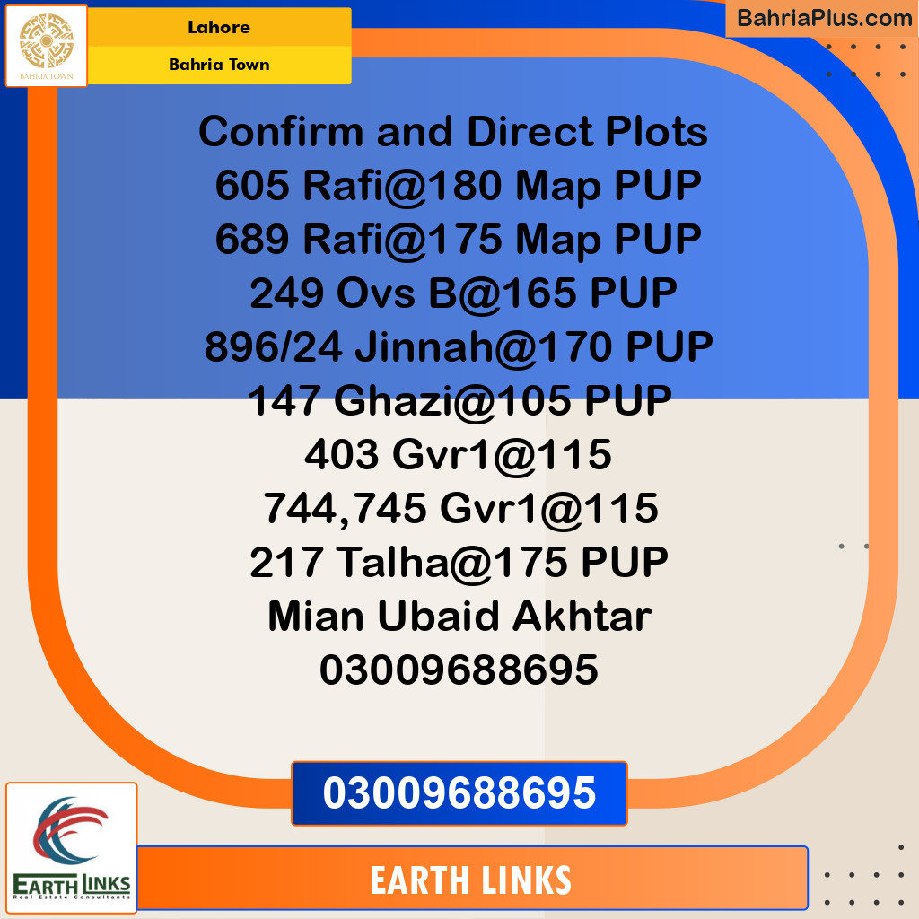 Residential Plot for Sale in Bahria Town, Lahore - (BP-239807)