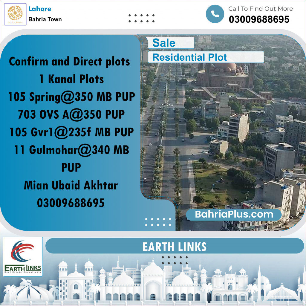 Residential Plot for Sale in Bahria Town, Lahore - (BP-239808)
